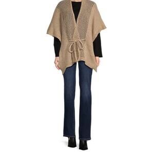 Nwt Vince Camuto Textured Topper Oatmeal Mesh Knit One Size Lagenlook